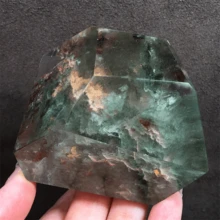 وعاء الثروة من معدن خام طبيعي أخضر شبحي غير منتظم متعدد الألوان للفصول الأربعة، هرم ذهبي ألف طبقة، عينة معدنية خام للزينة والديكور المنزلي - متعدد الألوان - مشاهدة 13