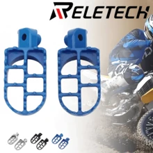 Reletech 2Pcs Motorcycle Footpegs, Durable Aluminum Alloy Off Road Foot Pegs, Reinforced Lightweight Upgrade Replacement Parts - A - View 2
