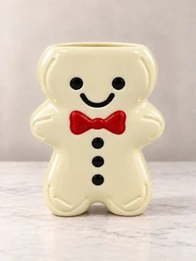 1pc Gingerbread Man Shaped Vase, Christmas Tabletop Decor Flower Pot, Cute Holiday Home Centerpiece Decoration, Suitable For Holiday Party Decor - Gingerbread Man - View 7