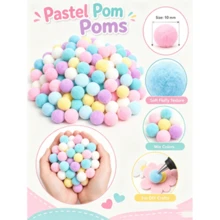 600pcs/100pcs - Pom-Pom Mini Warna Macaron Campuran Terang, Bola-bola Lembut dan Halus Buatan Tangan untuk Proyek DIY, Pembuatan Kartu Buatan Tangan, Dekorasi Bingkai Foto, Dekorasi Pesta, Pembungkus Kado, Pembuatan Karangan Bunga, Scrapbooking, Dekorasi Rumah, dan Perlengkapan Seni Kreatif - MultiWarna - View 4