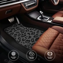 1pc/4pcs Universal Car Floor Mats And Trunk Mats, Black & White Cow Print Car Floor Mats And Trunk Mats, Car Rear Storage Decor, Fashionable Car Interior Accessories - Black and White Cow Print - View 10