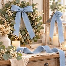 3mm/4mm/5mm Medium Blue Denim Ribbon 1.5m, Suitable For Gift Box Tying, Wreath Wrapping, Greeting Cards And Chair Back Decoration - Multicolor - View 5