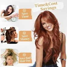 1pc Orange Color Long Silky Straight 13X4 Lace Frontal Synthetic Wig Pre-Cut Hairline, Heat Resistant Fiber Cosplay Daily Party Heat Resistant Fiber Front Wig - Dirty Orange - View 7