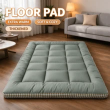 Foldable Thin Mattress Pad, Soft & Breathable Bedding Layer, All-Season Tatami Floor Mat, Suitable For Dorms, Single Bedrooms, Guest Rooms And Hotels - Green - View 5