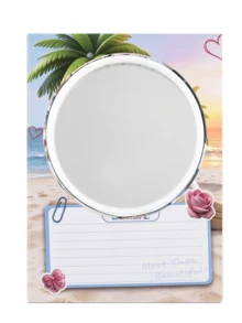 Eunarz Portable Mini Folding Compact Mirror Travel Pocket Makeup Mirror - Blue Small Round Makeup Mirror - View 5