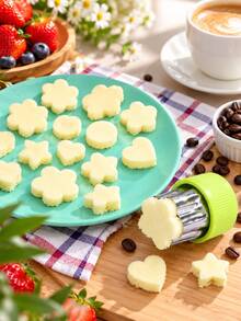 6pcs Fruit & Vegetable Slicer/Shaper Mold Set (With Easy-Grip Handle) - Creative Tool For Slicing Vegetables & Fruits And Baking; Suitable For Various Vegetables, Also For Dessert Decoration And Party Snack Preparation - Multicolor - View 10