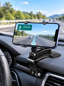 Dashboard Clip Car Phone Holder, 360° Rotatable Universal Cell Phone Mount, Fits 4-7 Inch Smartphones, Multi-Scene Use For Dashboard, Sun Visor & Rearview Mirror, Anti-Slip Spring Clip Handsfree Car Navigation Stand - A - View 12