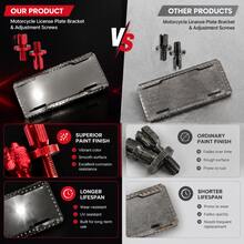 2-In-1 Motorcycle Hardware Upgrade Kit: Universal Industrial Racing Style License Plate Holder & CNC Aluminum Alloy M8 Clutch/Brake Cable Adjuster (2pcs) – Motorcycle Modification And Repair Parts Set - A - View 2
