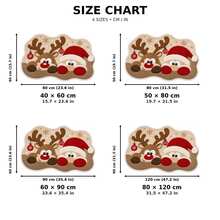 1pc Cute Cartoon Shaped Christmas Door Mat, 3D Plush Santa Claus & Reindeer Rudolph Snowflake Christmas Ball Pattern Rug, Suitable For Front Door, Entryway, Hallway, Bathroom Home Decor, Soft Plush Non-Slip Absorbent Carpet, Christmas Holiday Decoration Gift - Multicolor - View 3