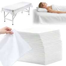 10/20/50/100pcs Disposable Massage Bed Sheets, Non-Woven Thick Breathable Massage Bed Sheets, Beauty Bed Sheets - White - View 1