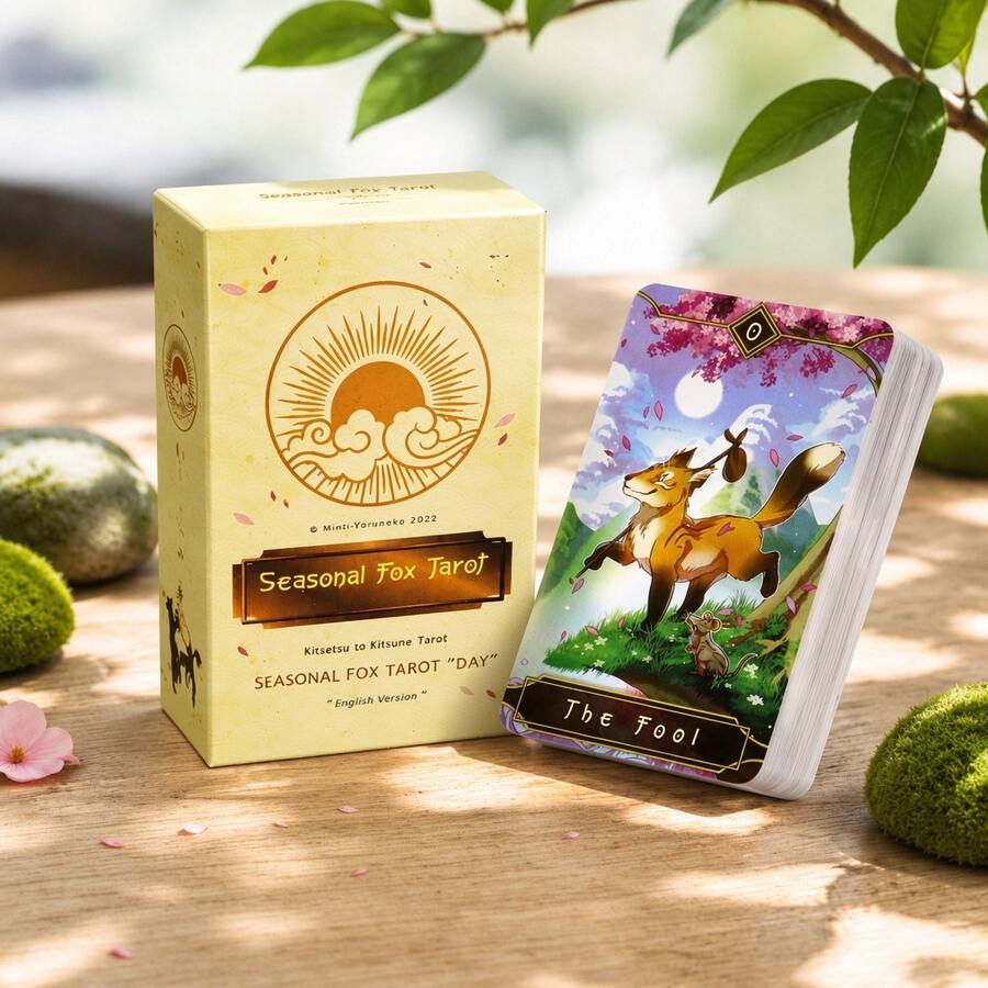 Seasonal Fox Tower Card Game, Full English Card Deck, Tarot Card Collection, Gift, Party, Event, Game, Leisure, Entertainment, Multi-Player Interactive Creative Card Game, Holiday Gift, Desktop Game Set - Multicolor - View 1