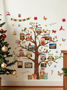 1pc, Multi-Style, Christmas Decoration Wall Sticker, Creative Christmas Tree Sticker, Photo Wall DIY, Gift Box Christmas Tree, PVC Self-Adhesive, Suitable For Bedroom/Living Room/Entrance/Kitchen/Sofa Background Wall - Multicolor - View 10