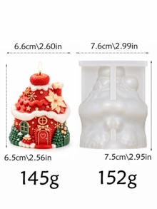 1pc 3D Embossed Christmas Gingerbread House Silicone Mold, Multi-Purpose DIY Mold For Aromatherapy Candles, Epoxy Resin, Plaster, Scented Stone, Holiday Tabletop Decor - Silicone Mold - View 10