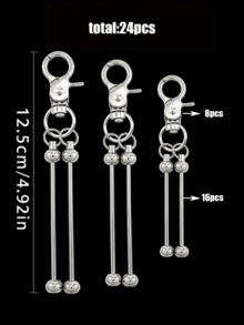 30pcs Creative Women's Keychain Set | Blank Bar Bead Key Ring Kit For Crafting, Bag Charms | Suitable For Weddings, Parties, Graduation, Holidays, Back To School Gifts | Iron Material, Lobster Clasp, FOYOTRI - Crab Clip Set - View 12