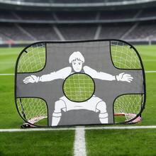 2 In 1 Portable Detachable Quick Set Up Soccer Goal, Soccer Training Net For Shooting, Point Blank & Free Kick Practice - Black - View 5