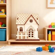 New Wooden Craft Small House Shaped Ornament, Home & Office Desktop Display Decor - Multicolor - View 3
