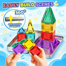 Magnetic Building Blocks Travel Set With Storage Box For Easy Carrying, Creative Construction Set, Montessori Preschool Educational Learning Sensory Toy, Helps Develop Thinking And Spatial Ability, Suitable For Boys And Girls Aged 3+ As Birthday Gift - Multicolor - View 5