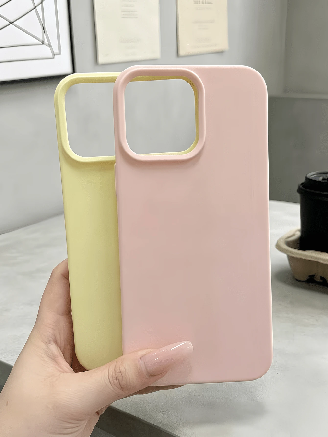 2件裝多色淡黃色霧面極簡全包覆TPU防震手機殼,適用於Apple 18 17 16 15 14 13 12 11 Pro Max 保護殼 Air - 彩色 - 查看 1