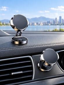 Foldable Magnetic Car Phone Holder, 720° Rotating Dashboard Phone Mount, Alloy Magnetic Phone Holder With Nano Adhesive, Reusable And Residue-Free, Portable Hands-Free Navigation Mount, Suitable For All Smartphones - A - View 10