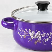 10-Piece Cookware Set, 5 Floral-Pattern Pots With Glass Lids, 16/18/20/22/24 Cm, Random Colour Delivery - View 5