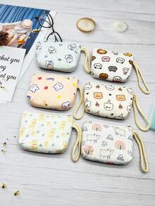 Ví đựng tiền xu mini cho trẻ em họa tiết thỏ/gấu thời trang có dây đeo cổ tay, thiết kế hoạt hình, móc khóa - phong cách thường ngày, đựng được chìa khóa, cáp dữ liệu, tiền xu, nhẫn - dễ vệ sinh, có thể giặt - nhiều màu sắc. Phù hợp làm túi đựng trang sức quà tặng Halloween/Giáng sinh đặc biệt cho trẻ em - Nhiều màu - Xem 1