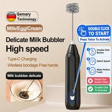 1pc Wireless Electric Milk Frother, Household Electric Milk Frother, Coffee Stirring Stick, Milk Foam, Mixer, Automatic Handheld Milk Frother 2-In-1 USB Rechargeable Electric Mixer Coffee Stirrer Back To School Season 300mAh - Multicolor - View 10