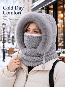 Upgraded Thickened Neutral Balaclava Hat, Combines Hat, Neck Warmer And Face Mask In One, Designed For Cold Weather Cycling, Windproof Ear Protection Full Coverage Warmth, Suitable For Outdoor Activities, Perfect Christmas Gift - Multicolor - View 3