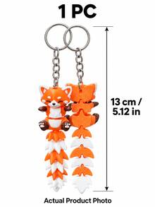 5/3/1pc Cute Red Panda Keychain, Japanese Style Cute Animal Bag Charm, Long Striped Tail, Fun Backpack Pendant, Car Key Ring Accessory, Wallet Zipper Charm, Cute Gift For Women, Girls, Children, Friends, Suitable For Birthday, Christmas, School And Travel - View 9