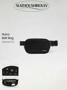 Bolsa de cinturón grande resistente al agua, estilo casual para uso diario - Negro - Ver 10