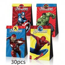 1 Set Of 30/60pcs Back To School Gift Bags, Covering Multiple Themes - Stickers, Birthday And Holiday Gift Bags. Additionally, Cute Party Gift Boxes And Handheld Gift Bags, Suitable For Birthdays, Events And Celebrations. Each Set Includes 12 Paper Bags And 18 Stickers, Perfect For Fans To Add Fun To Various Occasions. - Multicolor - View 11
