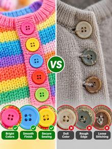 50g Multi-Color Resin DIY Button Assortment Set, Bowknot Flat Applique Embellishments, Sweater Denim Shirt Button Decor, DIY Handmade Crafts, DIY Clothing Decoration, Kindergarten Handmade DIY Accessories - Multicolor - View 4