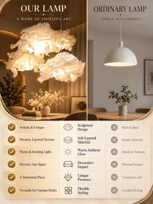 1pc DIY Moldable Cloud Pendant Light Shade, Soft Fabric Sculptural Lamp Shade, Flexible Free-Form Design, Modern Asymmetrical Pendant Light Cover, Suitable For Bedroom, Living Room, Dining Room, Cafe And Home Decor - 1pc Cloud - View 8