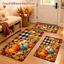 Alfombrilla protectora para estufa con diseño de calabaza y hojas de arce, para el otoño. Resistente al calor, al desgaste y a las manchas. Perfecta para encimeras de cocina, estufas de gas, cocinas de inducción, hornos, encimera de lavadora y secadora. Fácil de limpiar. - Estilo 19 - Ver 2