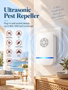 SMEGGEMS Ultrasonic Intelligent Frequency Conversion Insect Repellent, The Shell Is Made Of ABS Material, Physical Insect Repellent, And Low-Consumption, Silent And Low-Noise, Can Repel A Variety Of Pests, Suitable For Homes - Japan A Type Plug(100V) - View 3