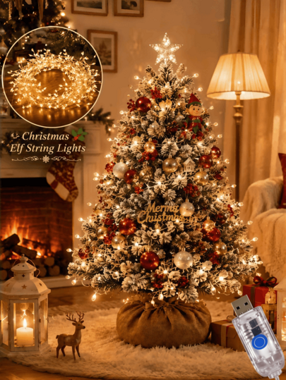 1 String Firecracker Lights, USB Powered Fairy Lights, Flexible Copper Wire, Warm White, Colorful, Cool White Multiple Light Colors Available. Features Multiple Flashing Light Modes, Adjustable Brightness, Low Power Consumption, And Durable. Can Be Wrapped Around Flower Pots, Tree Branches, Photo Frames, Curtains, Tents, Suitable For Bedroom, Dorm, Party, Christmas Holiday, Wedding Decor.
