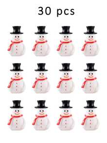 50/30/10/1pc Mini Christmas Resin Decorations, Cute Snowman, Santa Claus And Reindeer Figurines, Miniature Cartoon Decor For Micro Landscape Scene Building, DIY Crafts, Holiday Party, Christmas Tree And Home Decor - / - View 6