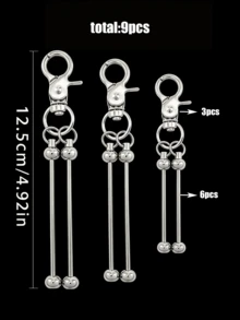 30pcs Creative Women's Keychain Set | Blank Bar Bead Key Ring Kit For Crafting, Bag Charms | Suitable For Weddings, Parties, Graduation, Holidays, Back To School Gifts | Iron Material, Lobster Clasp, FOYOTRI - Crab Clip Set - View 10