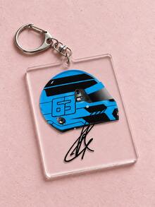 8pcs F1 Racing Driver Helmet Signature Acrylic Keychain, F1 Sports Style, Ideal Gift For Racing Fan Boyfriend And Friends, Car Keychain Accessory, Backpack Pendant, School Bag Charm - Multicolor - View 16