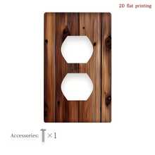 1pc 2D Acrylic Wood Grain Printed Switch Panel Decorative Power Socket Wall Plate, Suitable For Kitchen Bedroom Electrical Accent Wall Decoration - B - View 8