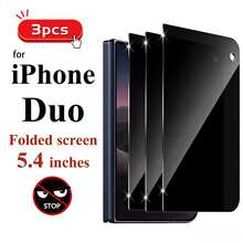 3pcs Privacy Screen Protector, Compatible With IPhoneDuo, Front Screen Only 9H+ High Definition Tempered Glass Screen Protector, New Front Screen Protector 3pcs 360 Degree Privacy Screen Protector Tempered Glass - Black - View 7