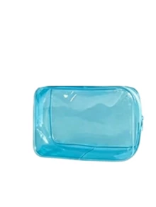 1pc Solid Color Transparent Makeup Bag, PVC Material, Large Capacity, Convenient And Practical - Multicolor - View 9