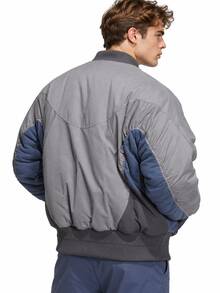 Adidas Áo khoác thể thao nam mới thoải mái, dày ấm, phong cách thường ngày - Xám/Xanh lam - Xem 2