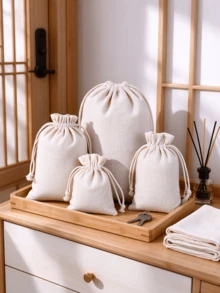10pcs/Pack Assorted Sizes Burlap Drawstring Gift Bags, Soft And Breathable, Suitable For Holiday Party Birthday Wedding DIY Gift Packaging, Multiple Sizes Available, Also Used As Home Storage Bags - Multiple Styles - View 5