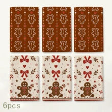 2pcs Gingerbread And Bow Christmas Kitchen Towels, Suitable For Kitchen, Bathroom, Toilet Holiday Kitchen Decor, Winter Home Decoration, Christmas Gift Set - Multicolor - View 10