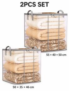 Large Capacity Clothing Storage Bag, Foldable Fabric Storage Box, Organizes Clothes, Wardrobe Organization, Equipped With Reinforced Handles For Easy Dragging; Durable And Waterproof, Foldable And Portable, Suitable For College Dorms, Home, Office And Travel; Ideal Choice For Students And Professionals (Available In Multiple Sizes). - Multicolor - View 18