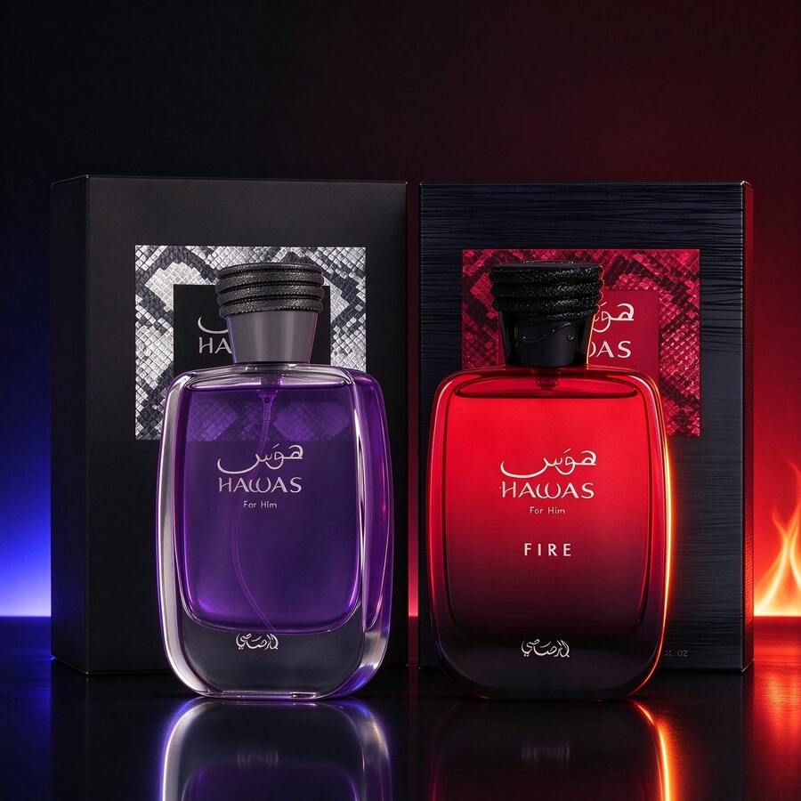 Pack 2 Perfumes RasasiHawas y Fire For Him 100ml EDP, aromas elegantes ...