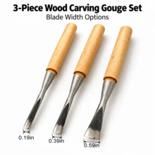 3pcs Wood Carving Chisel Set, 5mm 10mm 15mm Curved Blade Woodworking Hand Tools, For Rough Shaping, Groove Carving, Trimming And Detail Work - 3-piece Wood Carving Chisel Set - View 6