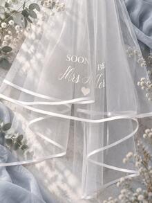 Personalized Soon To Be Mrs. Bachelorette Party Veil, Bride Heart Print, Pearl Veil, Bridal Shower - Multicolor-rZYTS1 - View 4