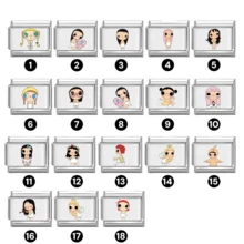 1PC Cartoon Print Italian Charm Bracelet, Stainless Steel DIY Modular Link Bracelet, Cute Character Pattern Elastic Wrist Jewelry Gift For Women - Cartoon Girl - View 3