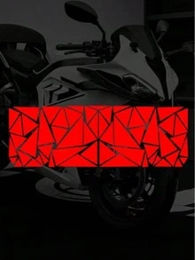 2D Shattered Ice Geometric Pattern Motorcycle Wheel Hub Stickers, Matte Waterproof Wheel Decals, Scratch-Resistant Decorative Vinyl Stickers, Universal Multi-Color, Suitable For Scooter Fairing And Motorcycle Wheel Hub - A - View 11